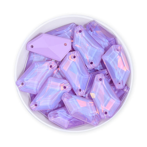 Lavender AM De-Art Shape High Quality Glass Sew-on Rhinestones