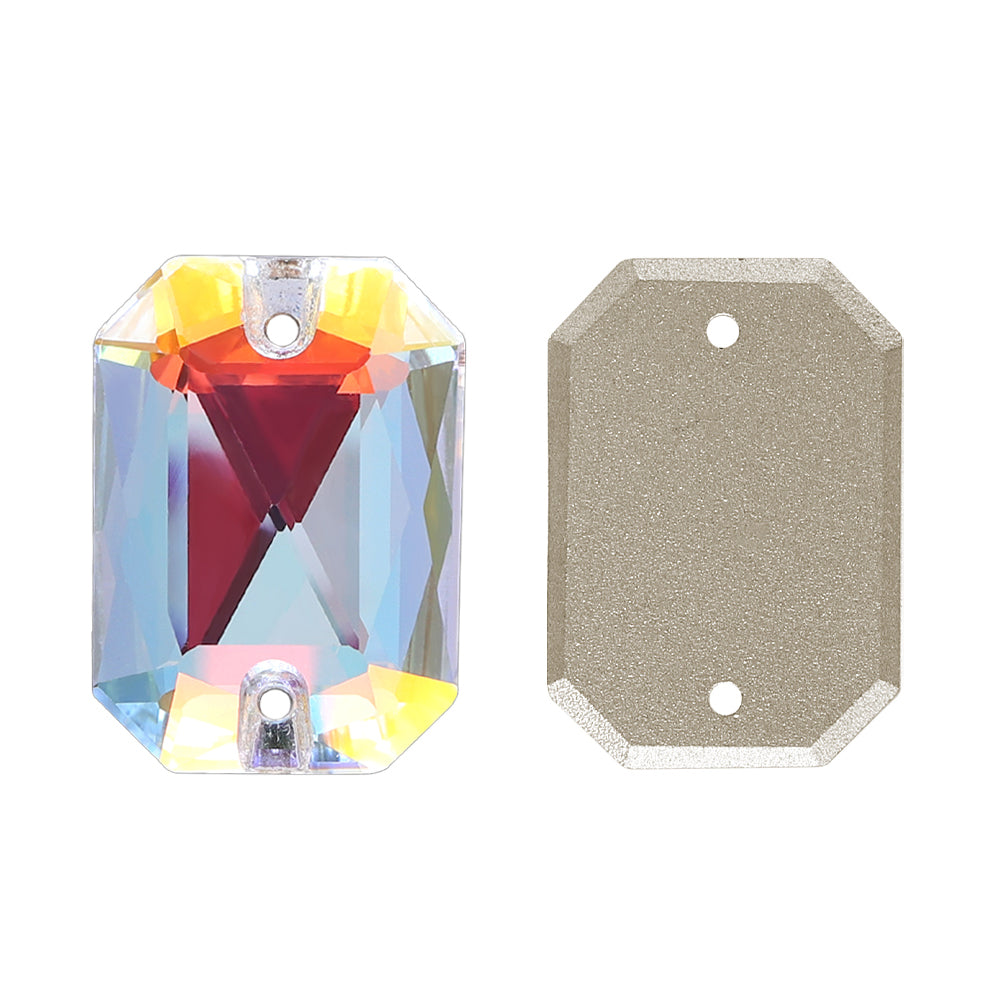 Light Crystal AB Octagon Shape High Quality Glass Sew-on Rhinestones Secondary image