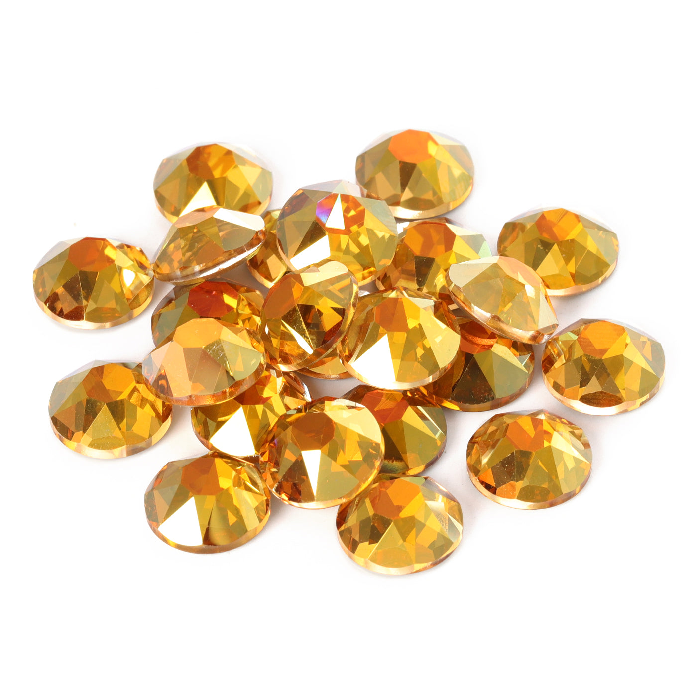 Metallic Sunshine XIRIUS Round Shape High Quality Glass Beveled Flat Back Rhinestones WholesaleRhinestone