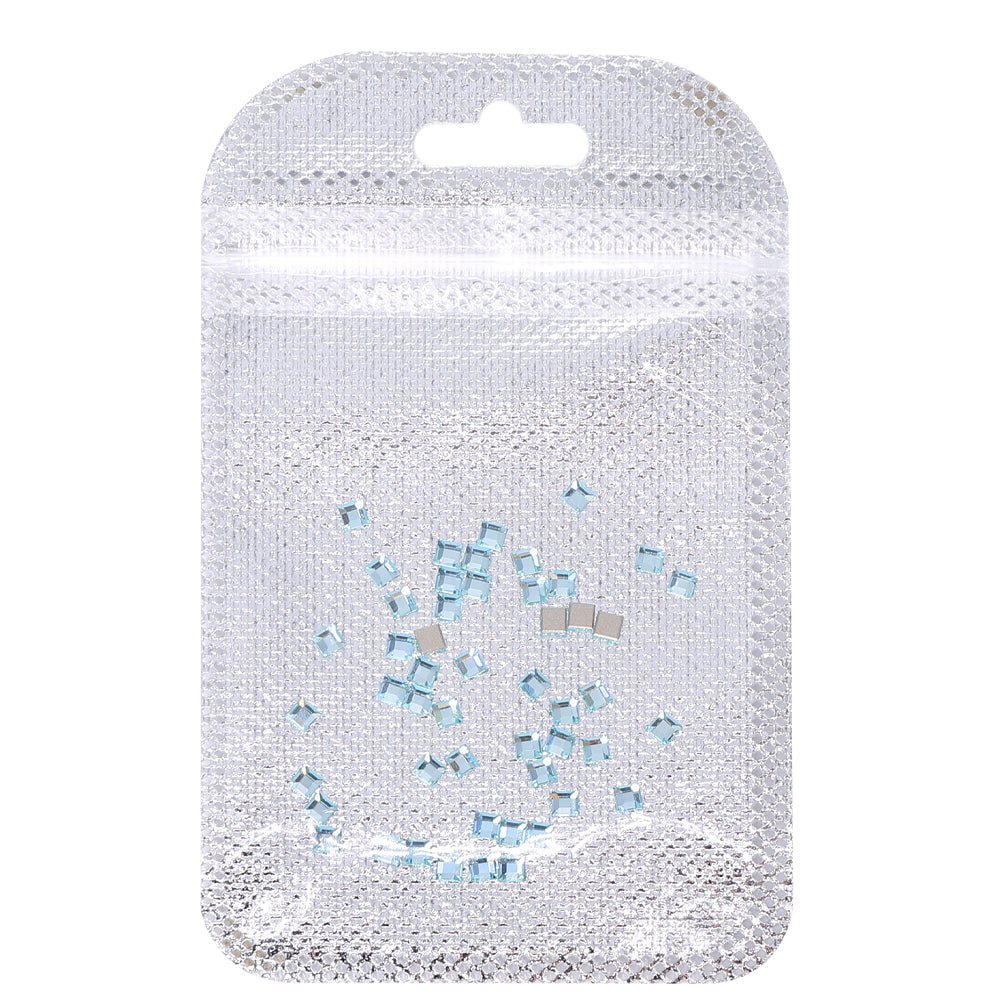 Square Shape Multi Colors Small Size Glass Beveled Flat Back Fancy Rhinestones For Nail Art