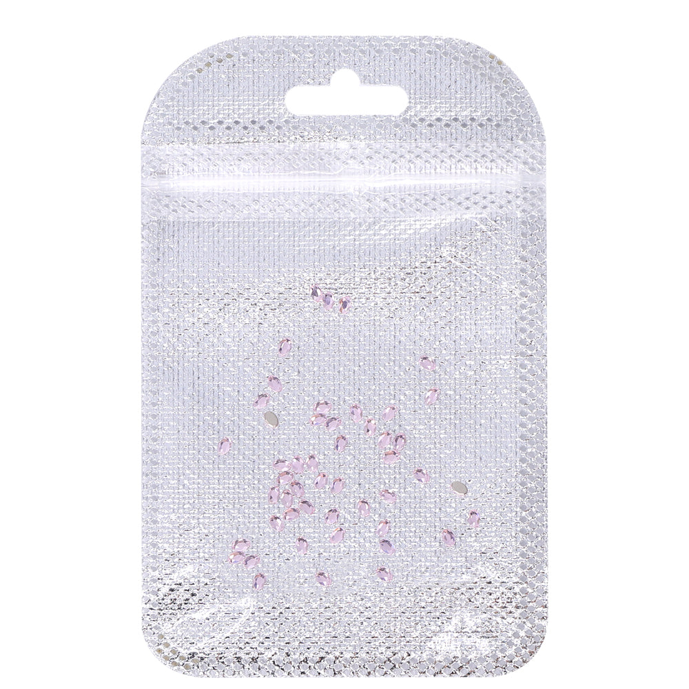 Oval Shape Multi Colors Small Size Glass Beveled Flat Back Fancy Rhinestones For Nail Art WholesaleRhinestone