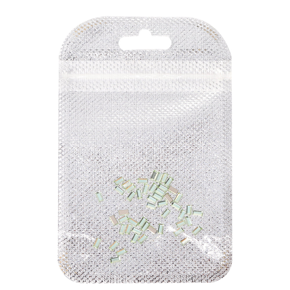 Rectangle Shape Multi Colors Small Size Glass Beveled Flat Back Fancy Rhinestones For Nail Art WholesaleRhinestone