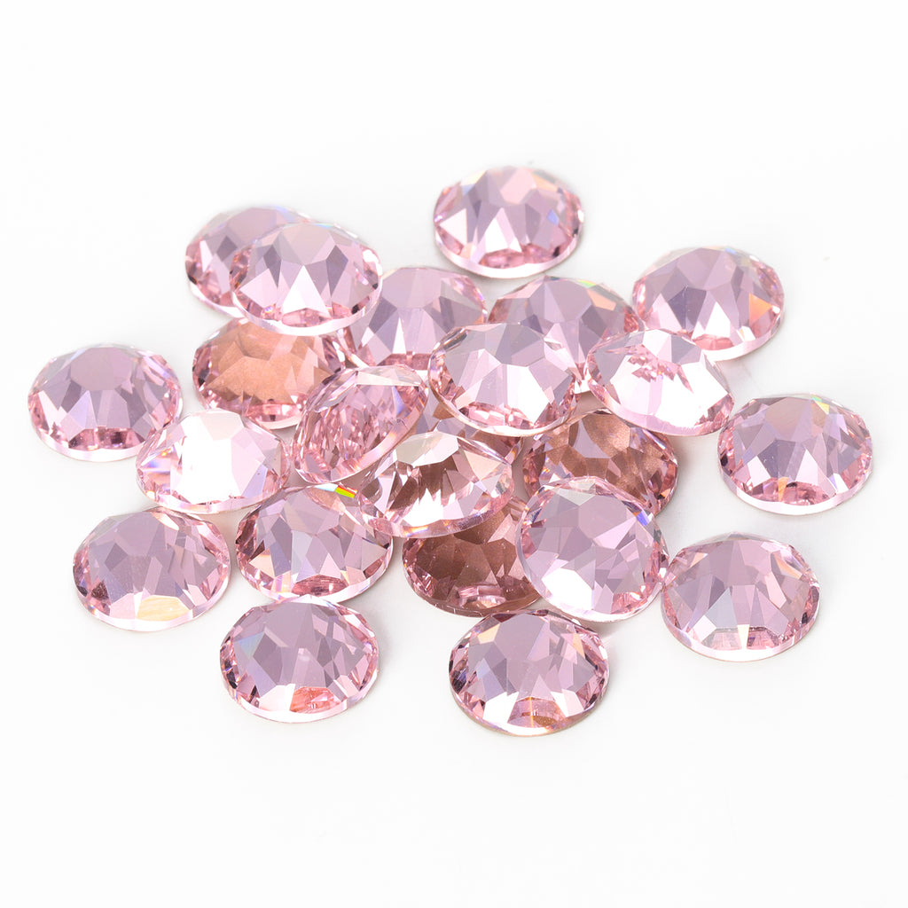 Light Rose XIRIUS Round Shape High Quality Glass Beveled Flat Back Rhinestones WholesaleRhinestone