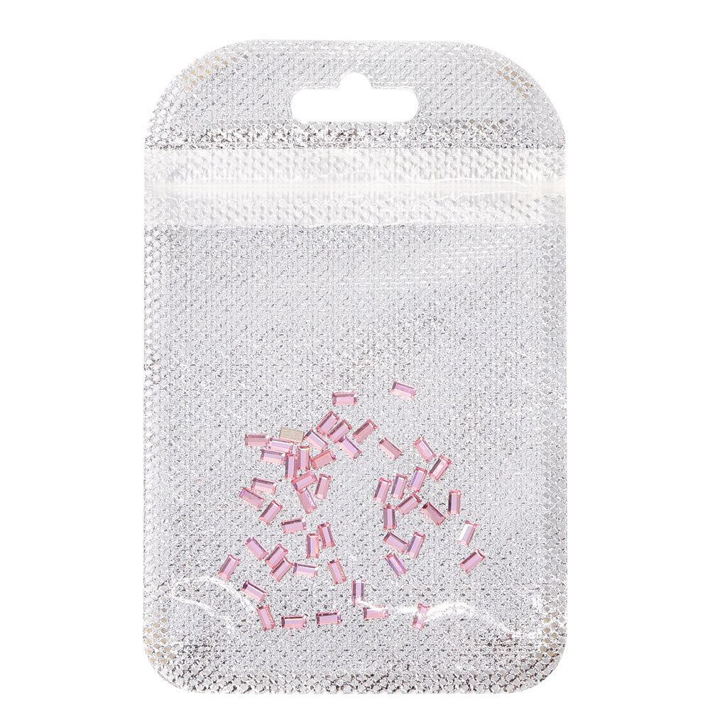 Rectangle Shape Multi Colors Small Size Glass Beveled Flat Back Fancy Rhinestones For Nail Art WholesaleRhinestone