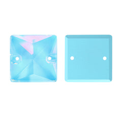 Aquamarine AM Square Shape High Quality Glass Sew-on Rhinestones
