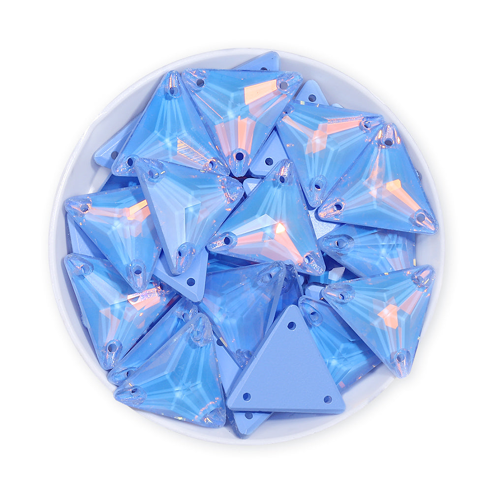 Light Sapphire AM Triangle Shape High Quality Glass Sew-on Rhinestones WholesaleRhinestone Main image
