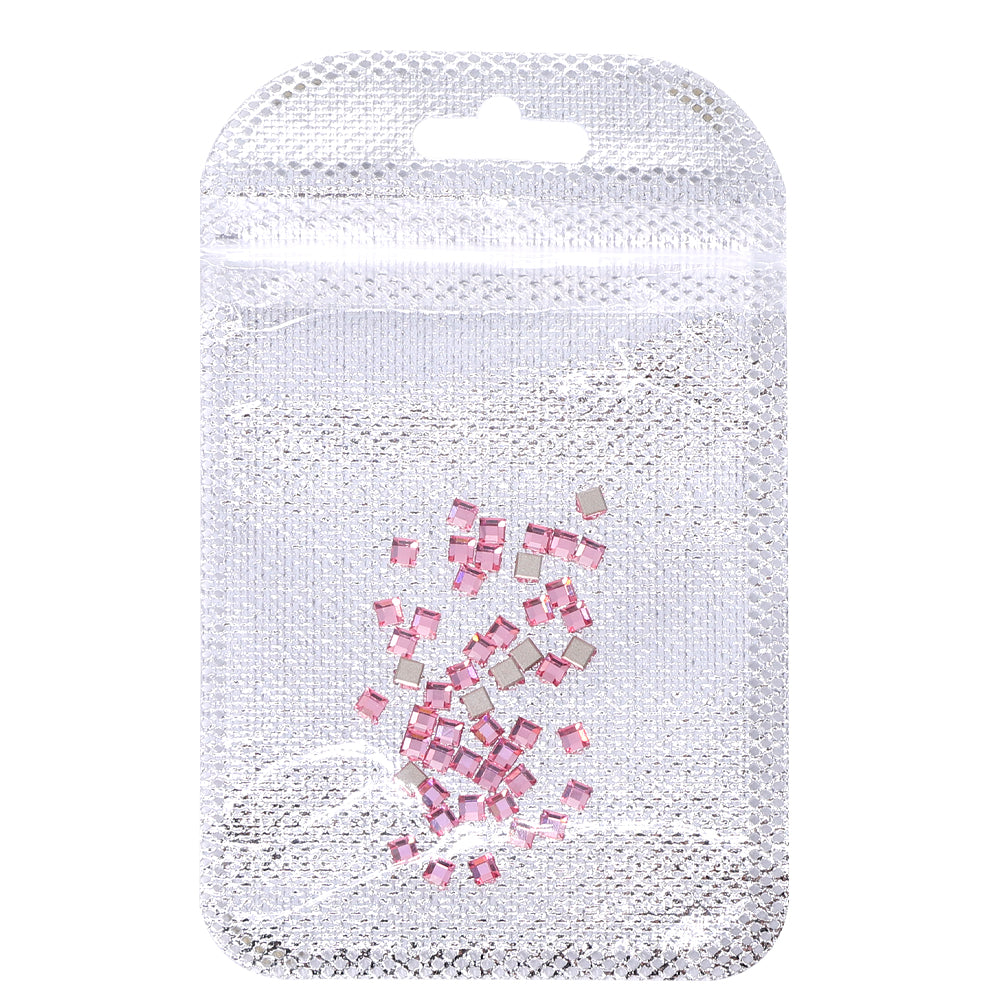Square Shape Multi Colors Small Size Glass Beveled Flat Back Fancy Rhinestones For Nail Art