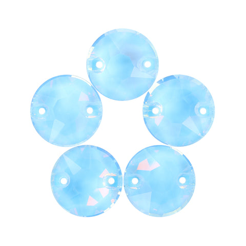 Aquamarine AM XIRIUS Round Shape High Quality Glass Sew-on Rhinestones