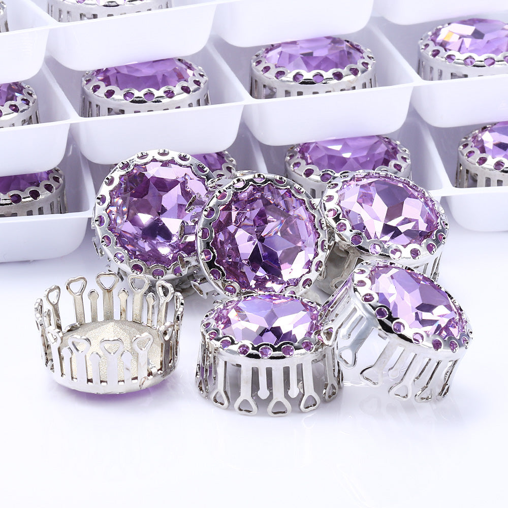 Violet Gemstone Flower redonda forma redonda