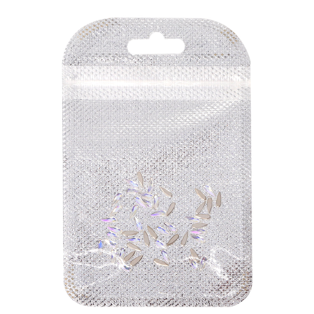 Raindrop Shape Multi Colors Small Size Glass Beveled Flat Back Fancy Rhinestones For Nail Art WholesaleRhinestone