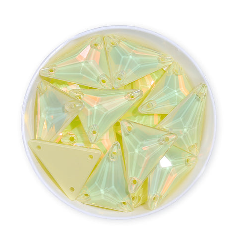 Slim Triangle Shape Jonquil AM High Quality Glass Sew-on Rhinestones WholesaleRhinestone Huvudsaklig produktbild