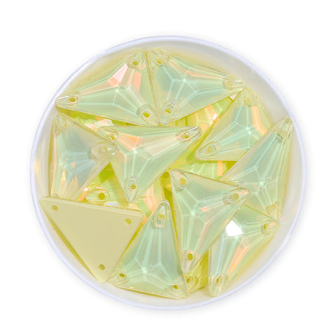 Slim Triangle Shape Jonquil AM High Quality Glass Sew-on Rhinestones