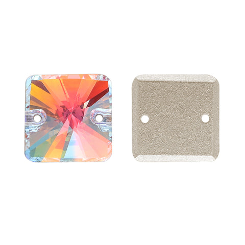Light Crystal AB Rivoli Square Shape High Quality Glass Sew-on Rhinestones