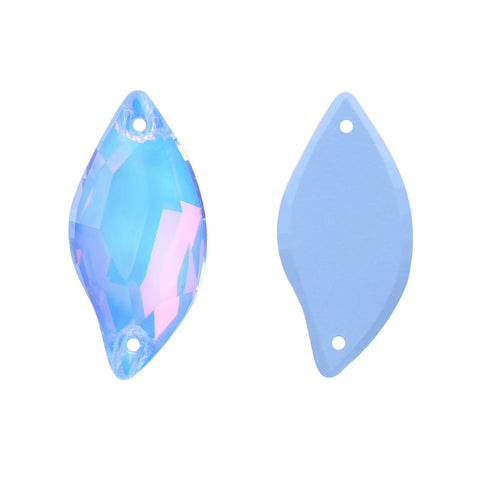 Light Sapphire AM Diamond Leaf Shape High Quality Glass Sew-on Rhinestones