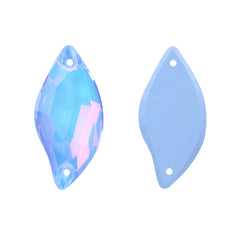 Leichter Saphir AM Diamantblatt Form hochwertiges Glas Nähstelsteine