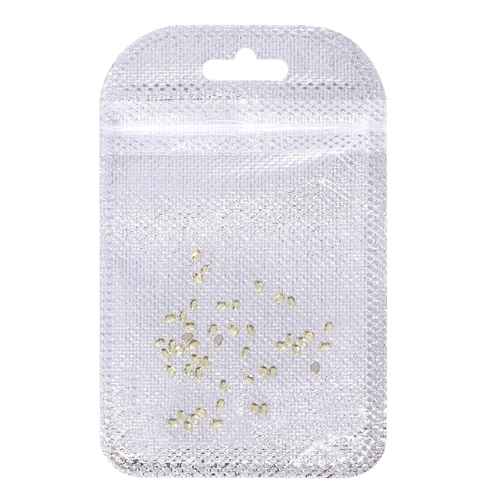 Oval Shape Multi Colors Small Size Glass Beveled Flat Back Fancy Rhinestones For Nail Art WholesaleRhinestone
