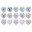 Mixed Colors Heart Shape Silver Plated High-Quality Sew-on Alloy Charms Inlaid Cubic Zirconia WholesaleRhinestone