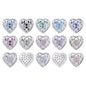 Mixed Colors Heart Shape Silver Plated High-Quality Sew-on Alloy Charms Inlaid Cubic Zirconia WholesaleRhinestone