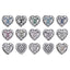 Mixed Colors Heart Shape Imitation Rhodium Plated High-Quality Sew-on Alloy Charms Inlaid Cubic Zirconia WholesaleRhinestone