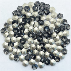 Black Diamond Hexagon kaleidoscope Shape Glass Pointed Back Fancy Rhinestones
