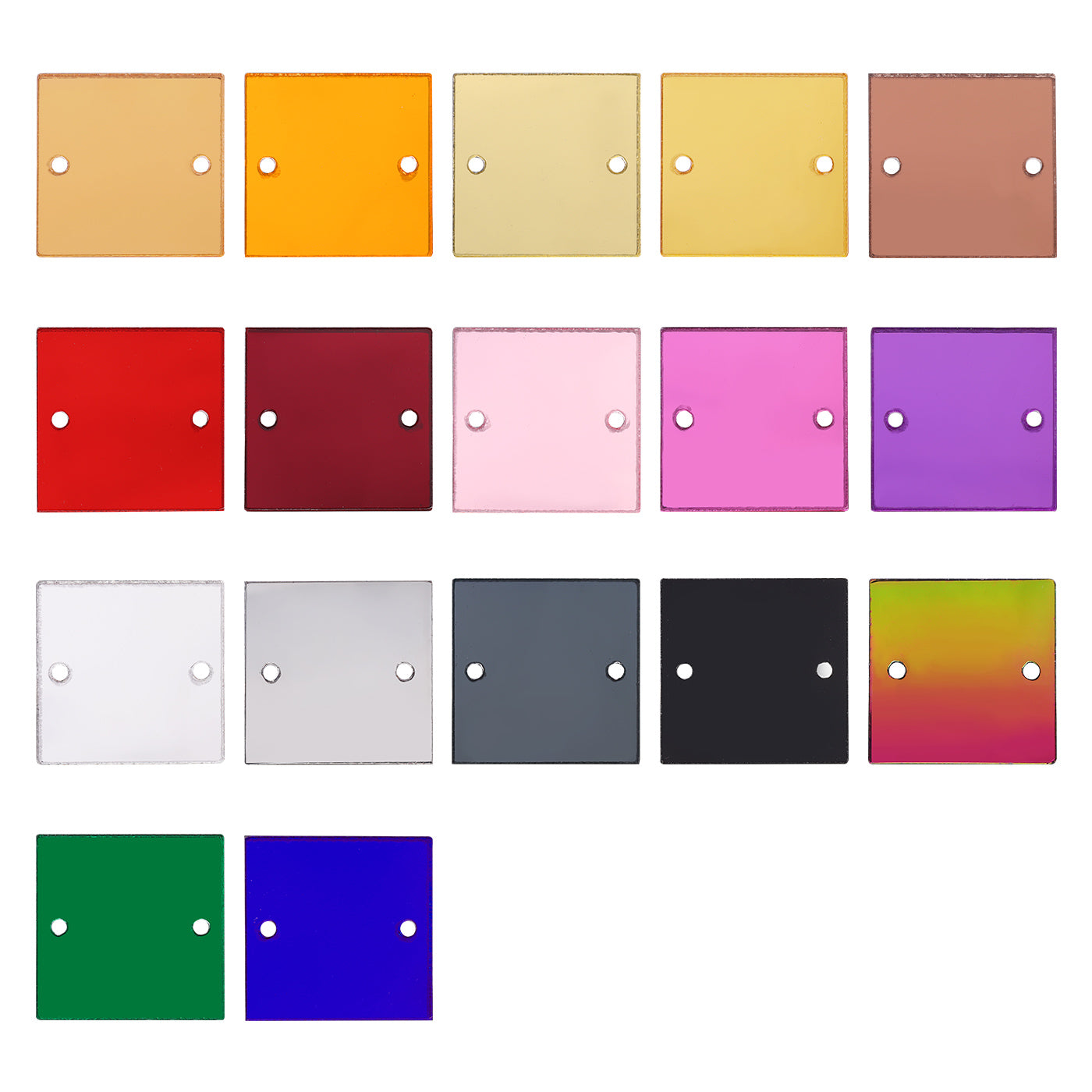 Square Shape Multi Colors Acrylic Sew-on Mirror For Dance Costume WholesaleRhinestone