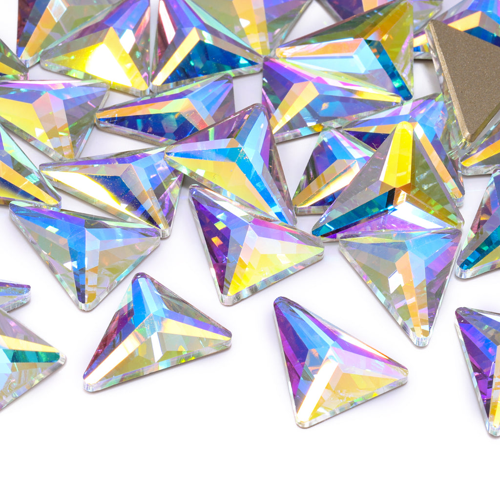 Crystal AB Derlta Shape High Quality Glass Beveled Flat Back Rhinestones WholesaleRhinestone