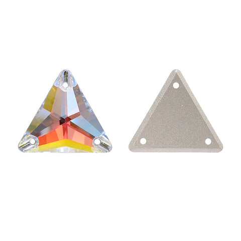 Light Crystal AB Triangle Shape High Quality Glass Sew-on Rhinestones