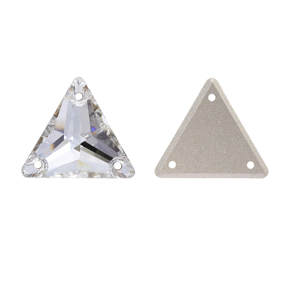 Silver Shade Triangle Shape High Quality Glass Sew-on Rhinestones