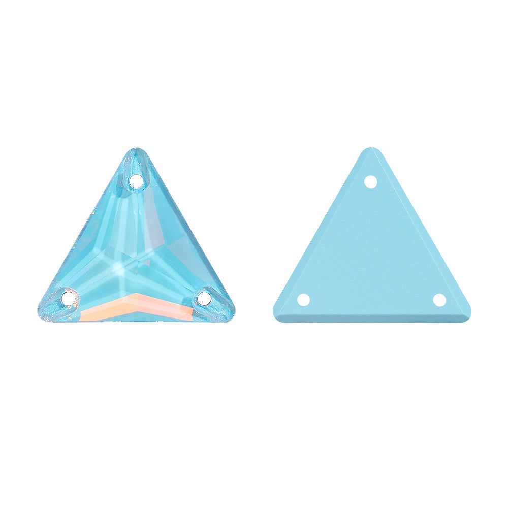 Aquamarine AM Triangle Shape High Quality Glass Sew-on Rhinestones Secondary image