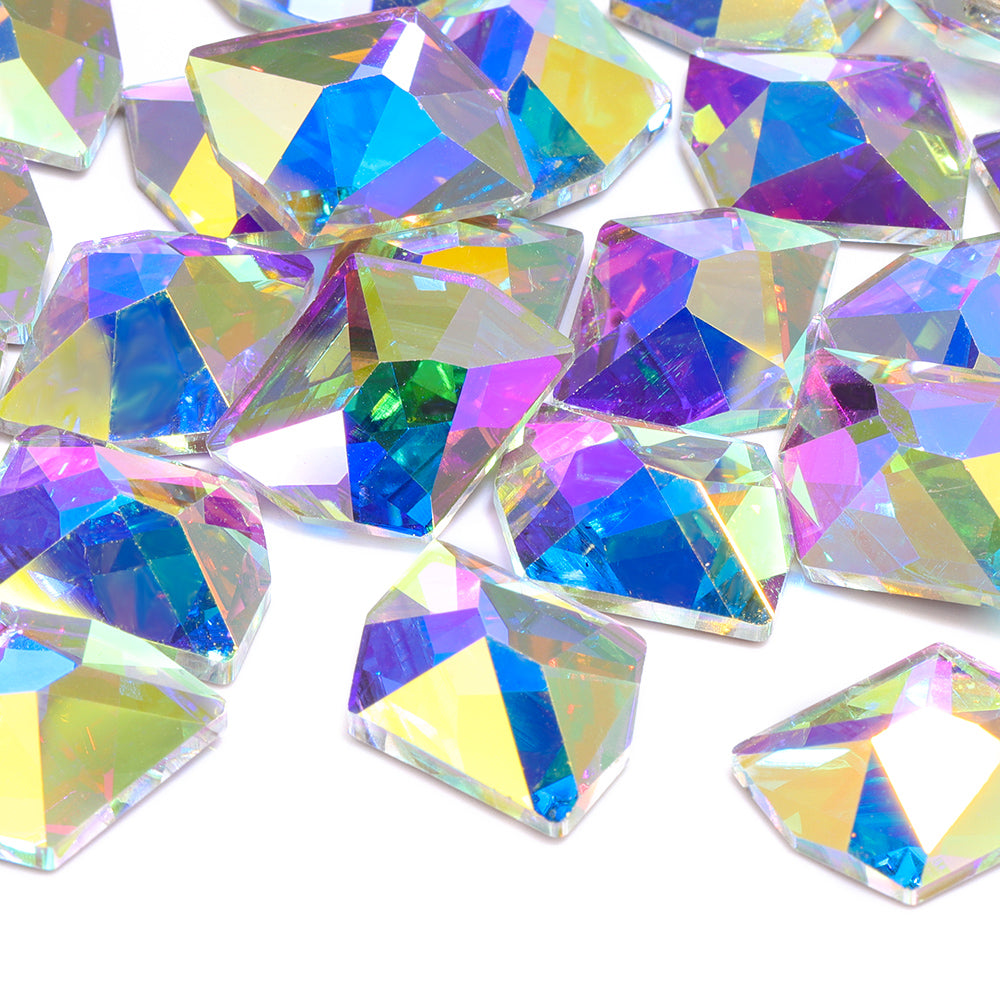 Crystal AB Cosmic Shape High Quality Glass Beveled Flat Back Rhinestones WholesaleRhinestone