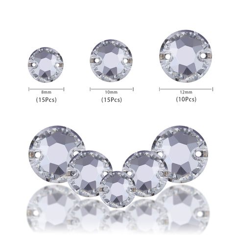 Mixed Sizes Crystal XIRIUS Round Shape High Quality Glass Sew-on Rhinestones Secondary image