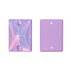 Lavender AM Rectangle Shape High Quality Glass Sew-on Rhinestones