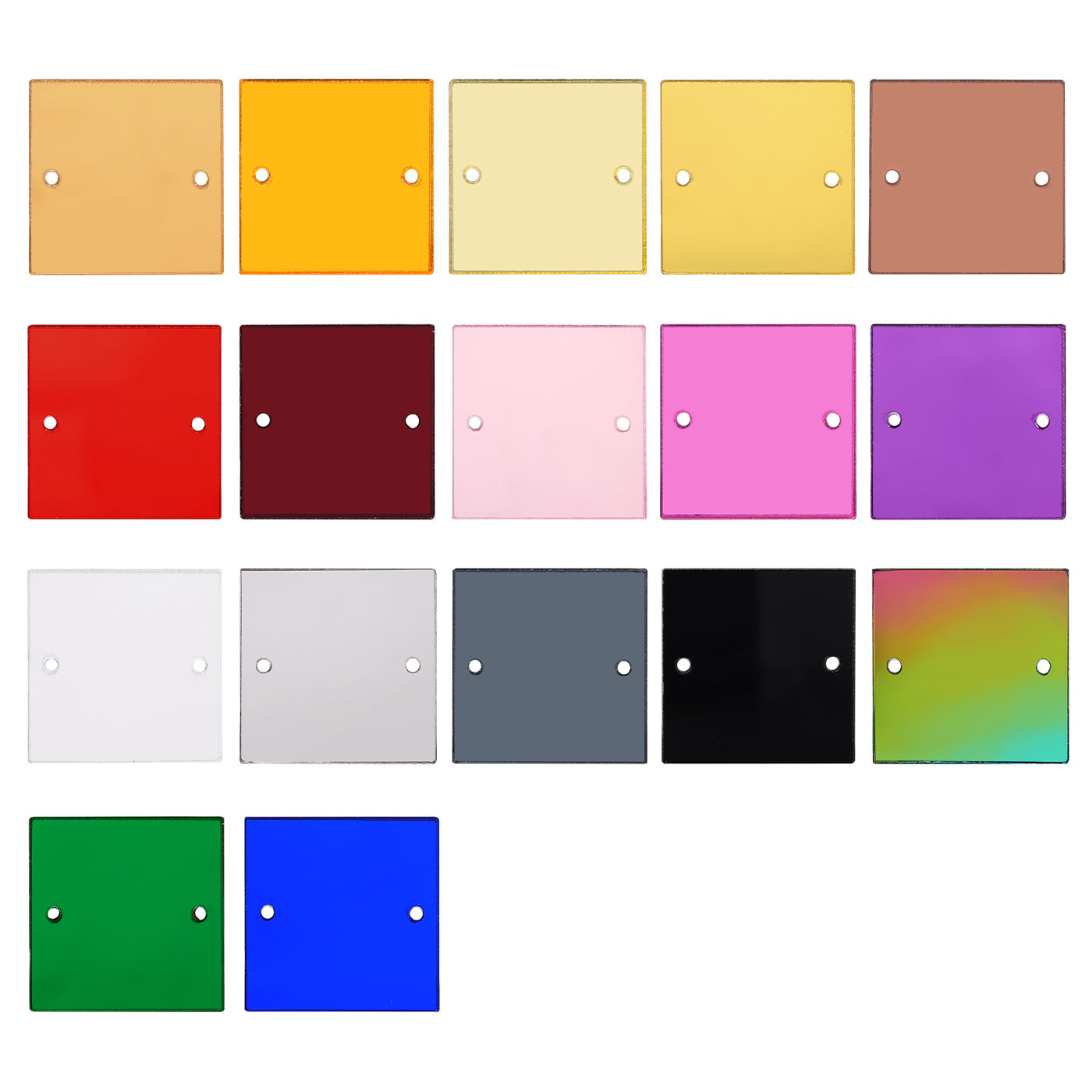 Square Shape Multi Colors Acrylic Sew-on Mirror For Dance Costume WholesaleRhinestone