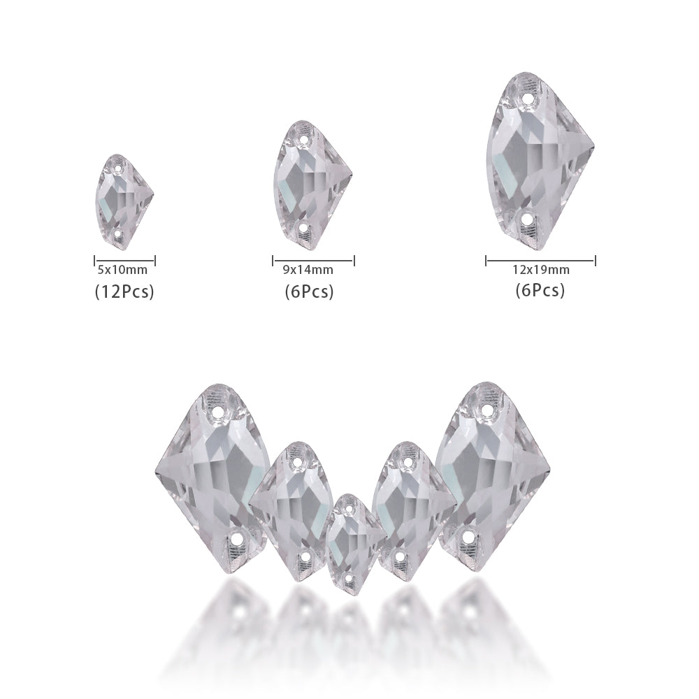 Mixed Sizes Crystal Galactic Shape High Quality Glass Sew-on Rhinestones WholesaleRhinestone