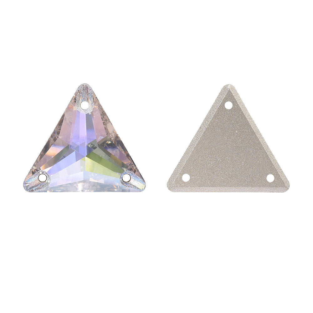 Crystal Transmission Triangle Shape High Quality Glass Sew-on Rhinestones