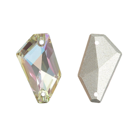 Luminous Green De-Art Shape High Quality Glass Sew-on Rhinestones