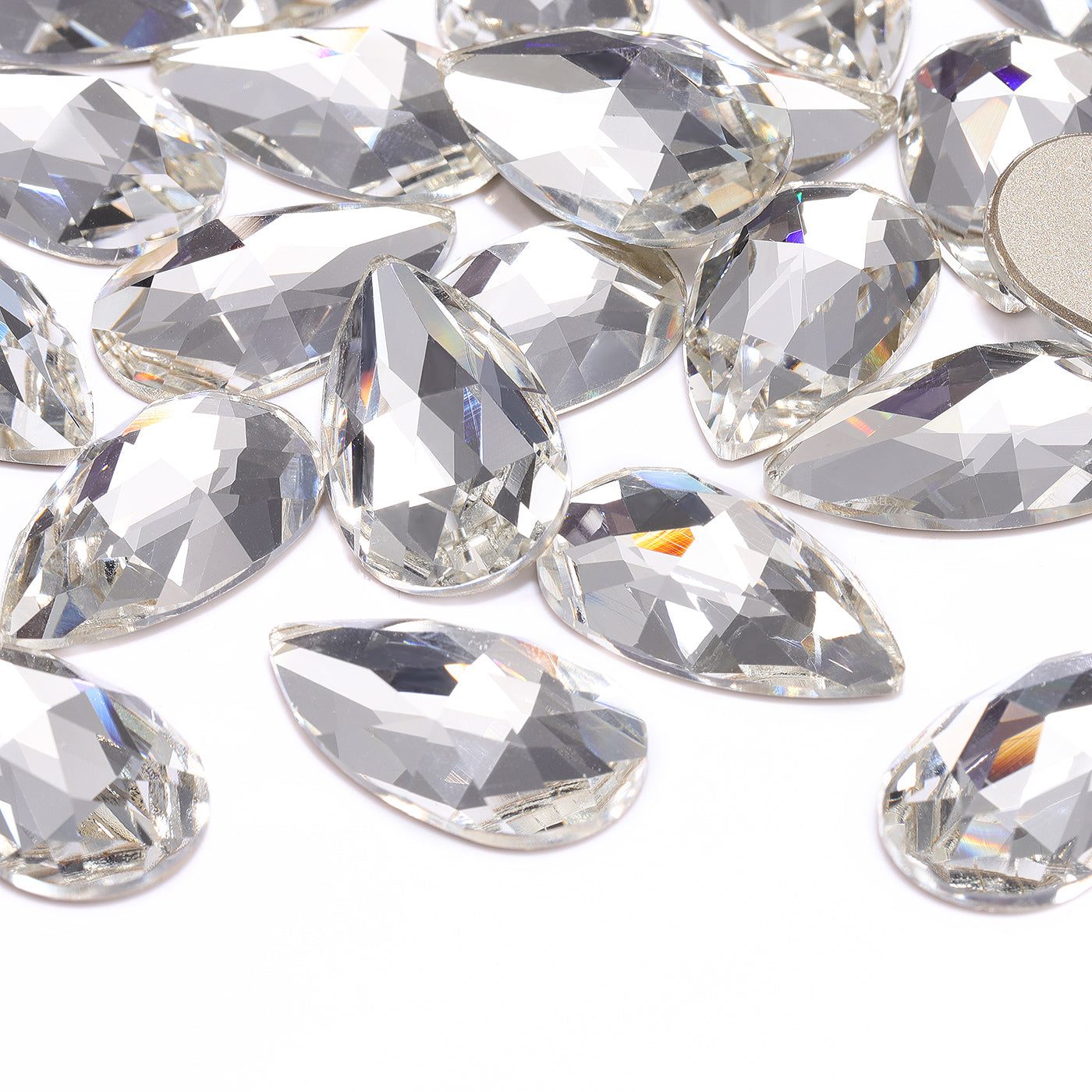 Crystal Drop Shape High Quality Glass Beveled Flat Back Rhinestones