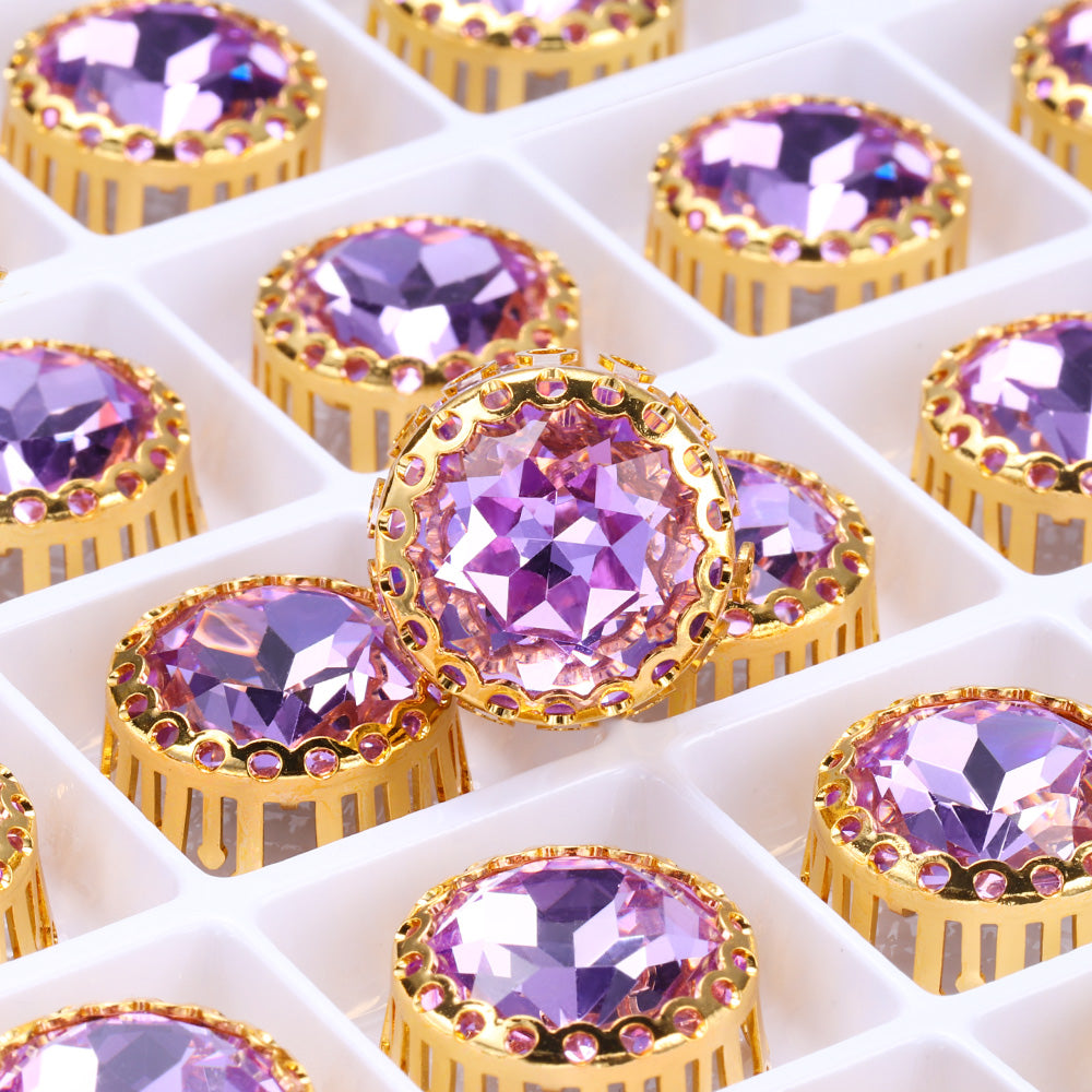 Violet Gemstone Flower redonda forma redonda