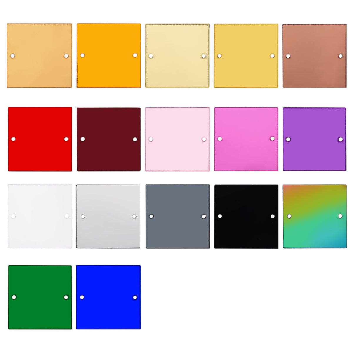 Square Shape Multi Colors Acrylic Sew-on Mirror For Dance Costume WholesaleRhinestone
