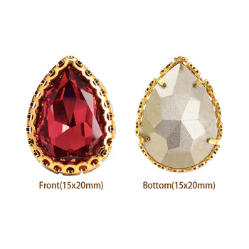 Rose Drop Shape High-Quality Glass Sew-on Nest Hollow Claw Rhinestones WholesaleRhinestone