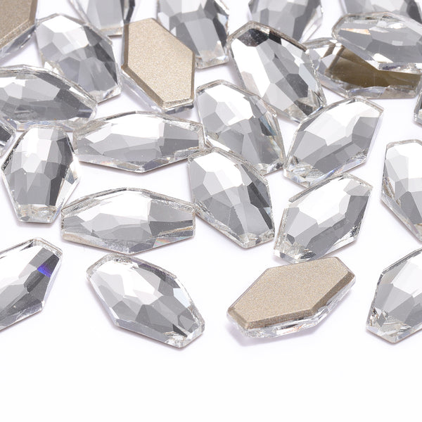 Crystal Hexagon Shape High Quality Glass Beveled Flat Back Rhinestones WholesaleRhinestone