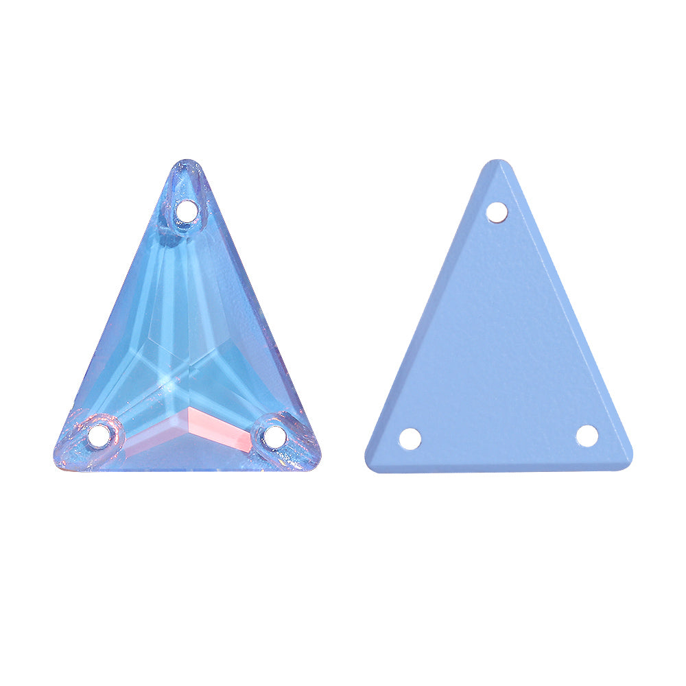 Slim Triangle Shape Light Sapphire AM High Quality Glass Sew-on Rhinestones Secondary image