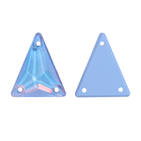 Slim Triangle Shape Light Sapphire AM High Quality Glass Sew-on Rhinestones