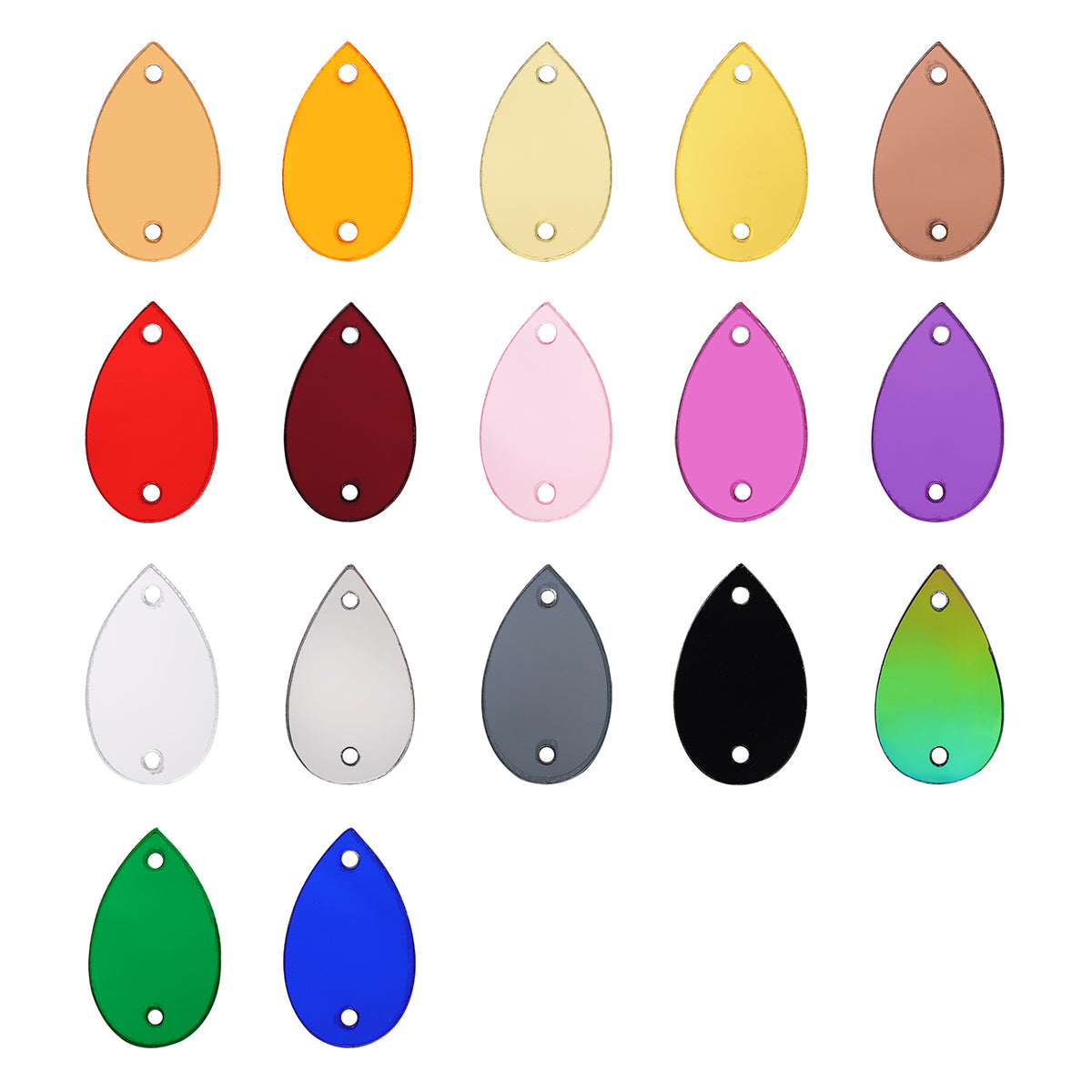 Drop Shape Multi Colors Acrylic Sew-on Mirror For Dance Costume WholesaleRhinestone