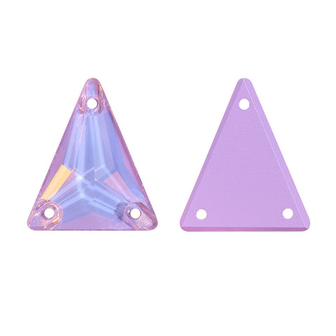 Slim Triangle Shape Lavender AM High Quality Glass Sew-on Rhinestones