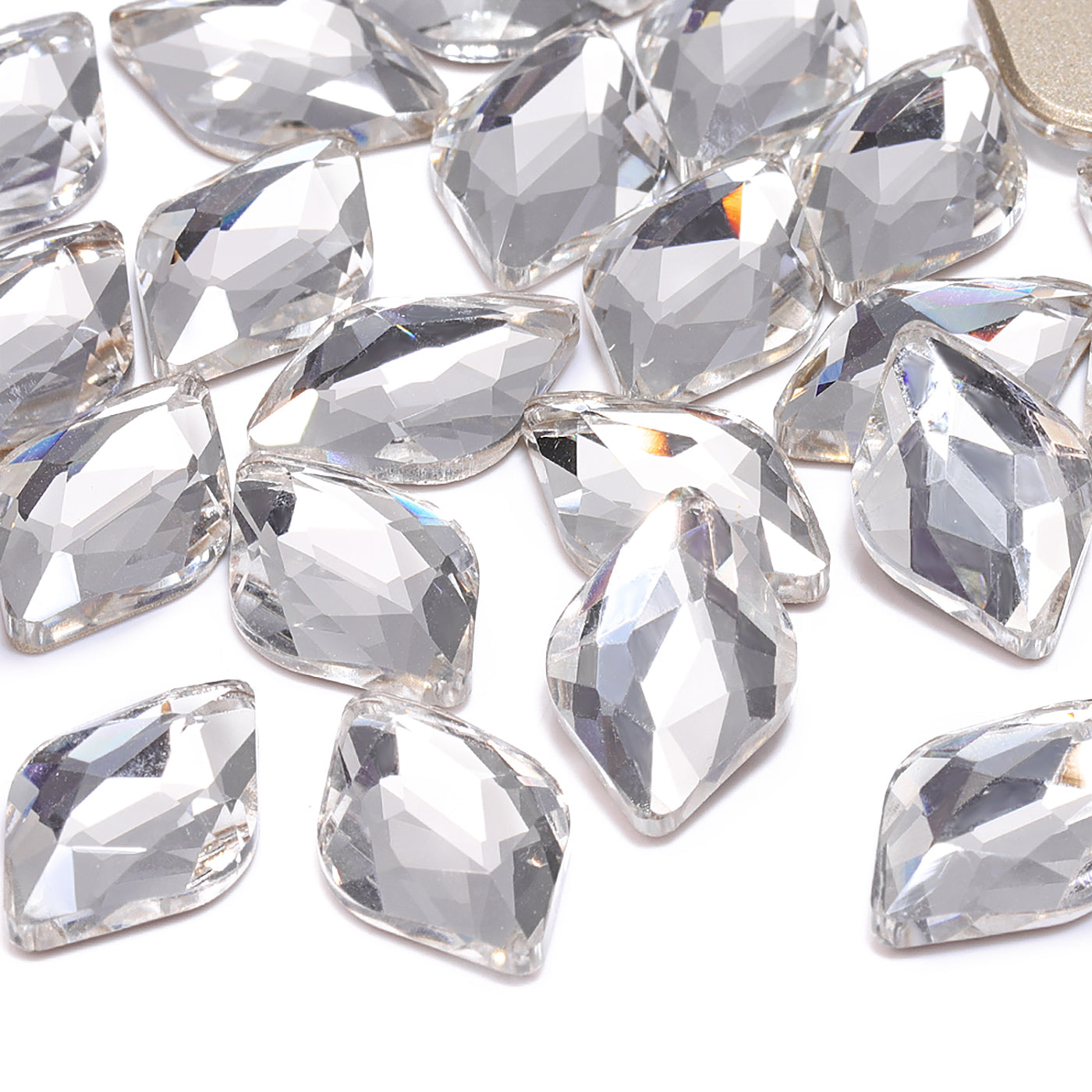 Crystal Lemon Shape High Quality Glass Beveled Flat Back Rhinestones