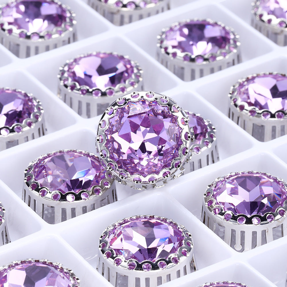 Violet Gemstone Flower redonda forma redonda
