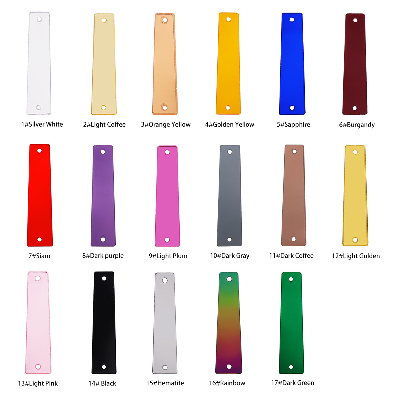 Strip Shape Multi Colors Acrylic Sew-on Mirror For Dance Costume Secondary image