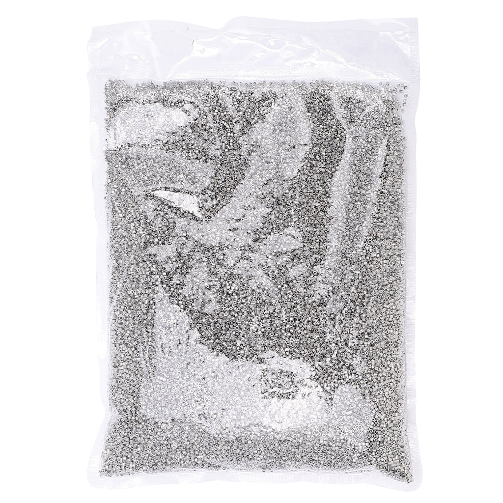 Metallic Silver Luster Color Hight Quality Glass Cylinder Seed Beads 1.6 MM Size JS3001 WholesaleRhinestone