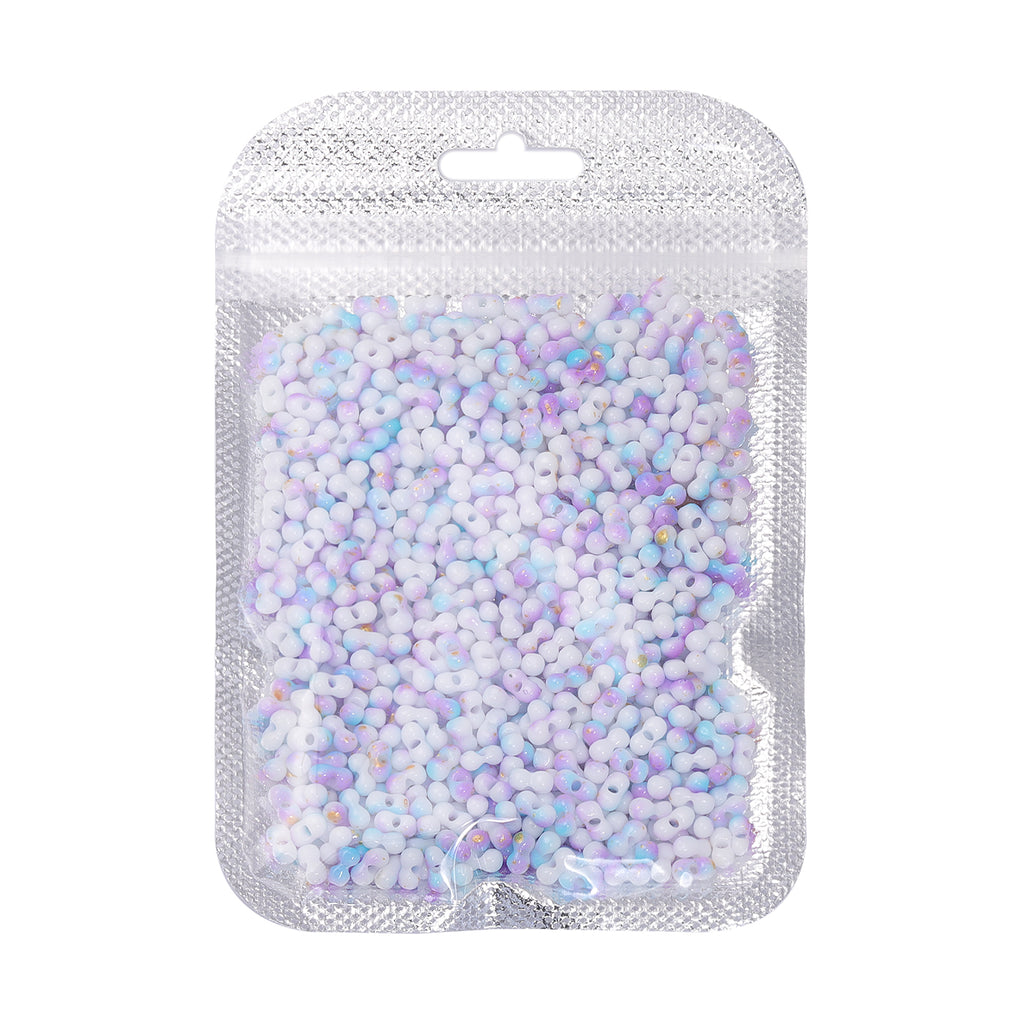 RNB008 Rainbow Effect Peanut Beads Shape Glass Seed Beads WholesaleRhinestone